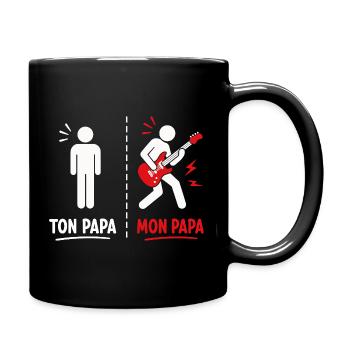 Ton Papa vs Mon Papa: Attitude Guitare - Mug uni - noir - Droite