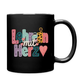 Teacher with heart! - Full Colour Mug - black - Right
