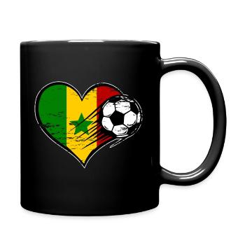 Conception du Flag Football Heart du Sénégal utilisé - Mug uni - noir - Droite