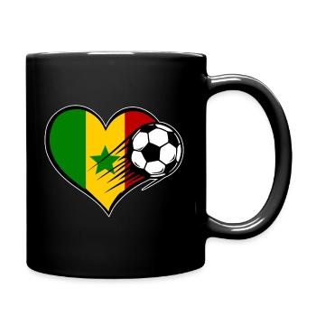 Conception du Flag Football Cœur du Sénégal - Mug uni - noir - Droite