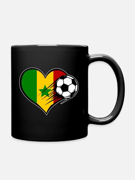 Conception du Flag Football Cœur du Sénégal - Mug uni - noir