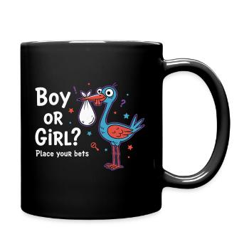 Gender Reveal Boy Or Girl Place Your Bets Baby - Full Colour Mug - black - Right