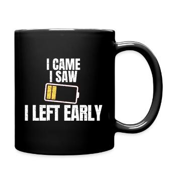 I Came I Saw Funny Introvert Social Battery Vibe - Full Colour Mug - black - Right