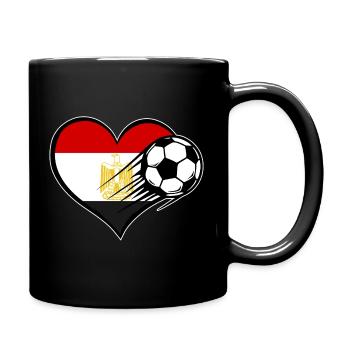 Egypt Flag Football with Heart - Full Colour Mug - black - Right