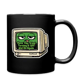 Blague sur l’écran rétro vert sur la tech - Mug uni - noir - Droite