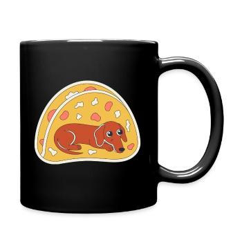 Dachshund Pizza Slice Funny Dog Art - Full Colour Mug - black - Right