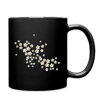 Holunderblüten Botanisches Blumenmotiv   - Tasse einfarbig - Schwarz - Rechts