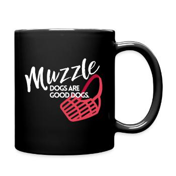 Muzzle dogs are good dogs - Full Colour Mug - black - Right