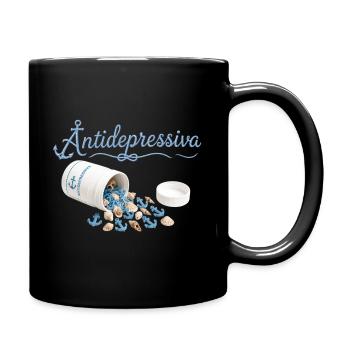 AnkerPillen Blaues Meeresbild - Tasse einfarbig - Schwarz - Rechts