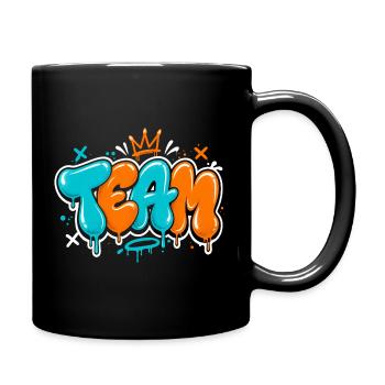 Team - Tasse einfarbig - Schwarz - Rechts