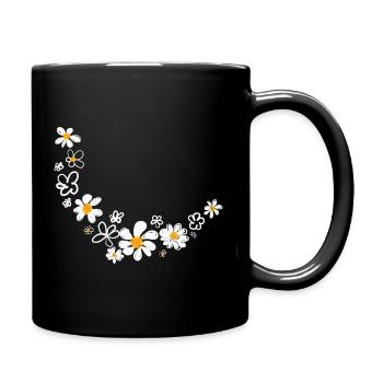 Guirlande florale - Mug uni - noir - Droite