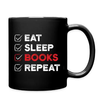 Eat Sleep Books Repeat Book Lover Gift - Full Colour Mug - black - Right