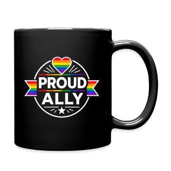 Proud Ally für Pride Unterstützer LGBTQ CSD Outfit - Tasse einfarbig - Schwarz - Rechts