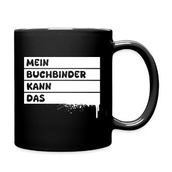 Geschenk für Buchbinder - Tasse einfarbig - Schwarz - Rechts