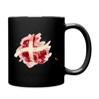 Denmark flag as watercolor - Full Colour Mug - black - Right
