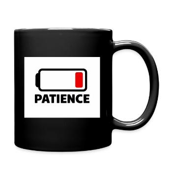 PATIENCE Battery Icon with Font - Full Colour Mug - black - Right