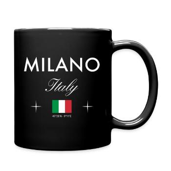 Milan Italie Coordonnées Souvenir de voyage - Mug uni - noir - Droite