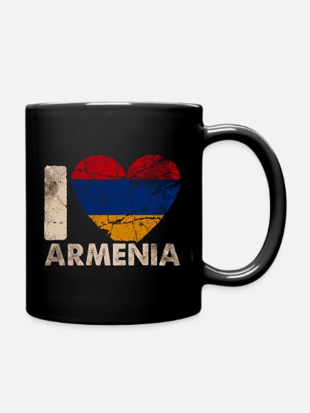 Armenien Herz Flagge - Tasse einfarbig - Schwarz