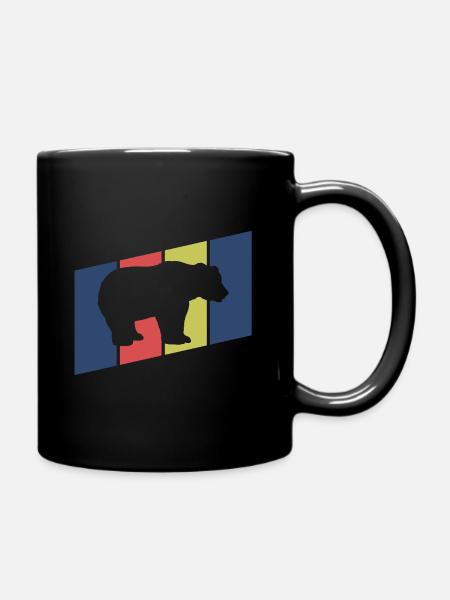 Bär Silhouette Retro Style - Tasse einfarbig - Schwarz