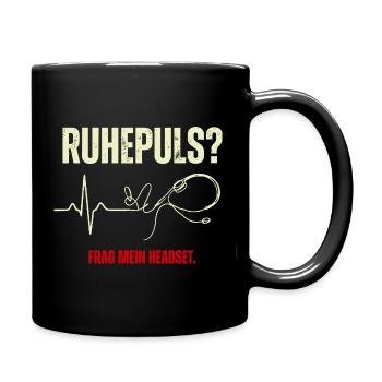 Ruhepuls Headset Leitstelle - Tasse einfarbig - Schwarz - Rechts