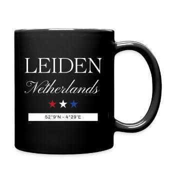 Leiden Niederlande Souvenir – Reise minimalistisch - Tasse einfarbig - Schwarz - Rechts