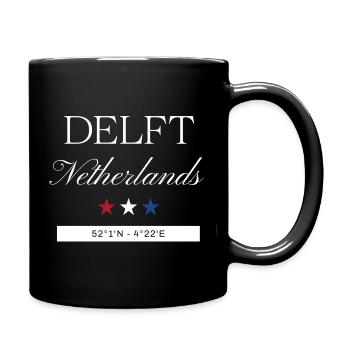 Delft Niederlande Souvenir – Reise minimalistisch - Tasse einfarbig - Schwarz - Rechts