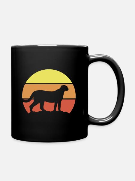 Gepard Retro Style - Tasse einfarbig - Schwarz