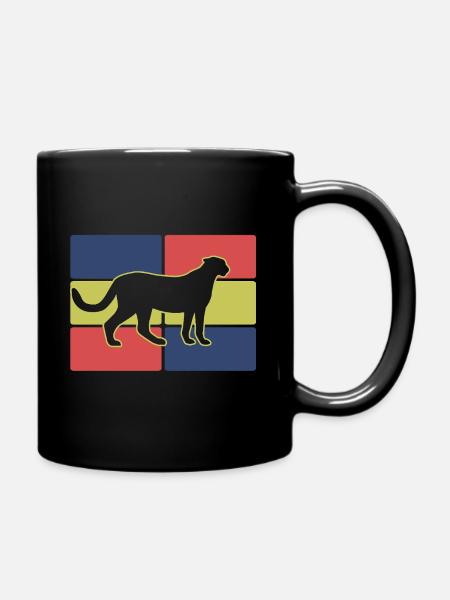 Gepard Silhouette - Tasse einfarbig - Schwarz
