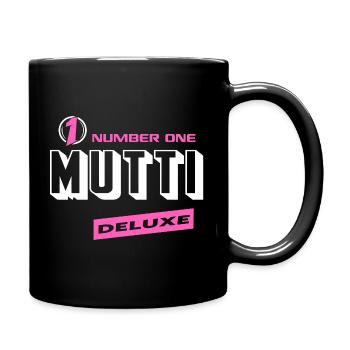 Mutti Number One Deluxe Beste Familie Beste Mutti - Tasse einfarbig - Schwarz - Rechts