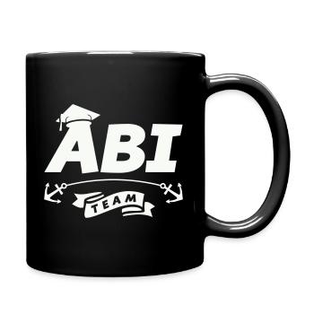 Abi Team Logo mit Ankerband - Tasse einfarbig - Schwarz - Rechts