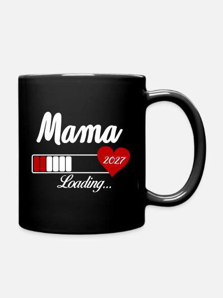Mama Loading 2027 Herz - Tasse einfarbig - Schwarz