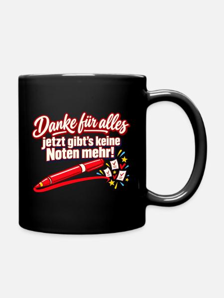 Ruhestand Lehrer Abschiedsgeschenk Danke - Tasse einfarbig - Schwarz