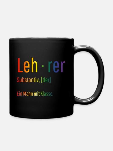 Lehrer Substantiv Definition Schule Geschenk - Tasse einfarbig - Schwarz