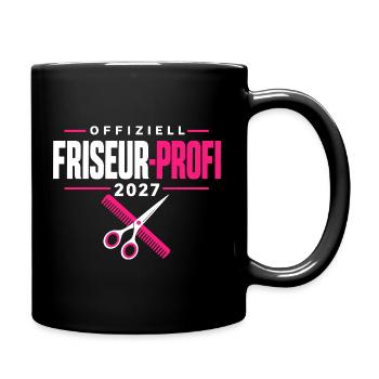 Offiziell Friseur-Profi 2027 – Prüfung bestanden - Tasse einfarbig - Schwarz - Rechts