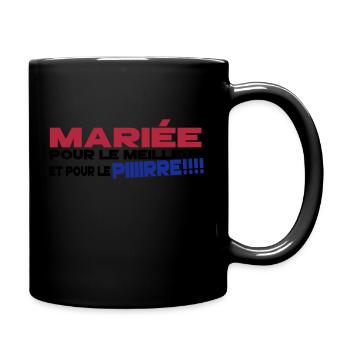 mariée humour - Mug uni - noir - Droite