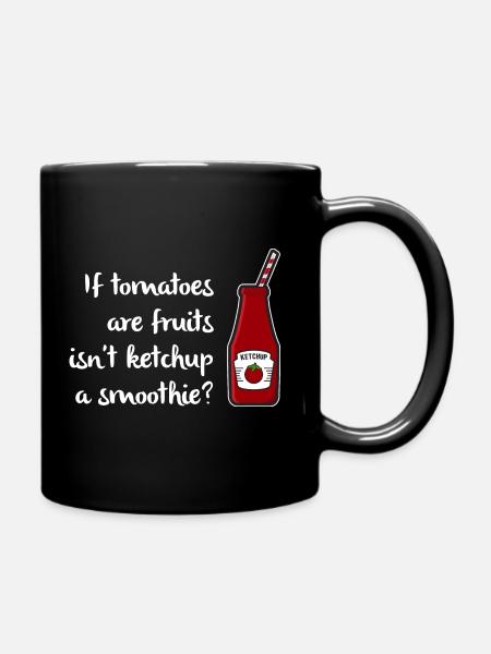 Ketchup=Smoothie < Tomato=Fruit > Funny Tomato - Tasse einfarbig - Schwarz