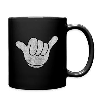 Shaka sign hand motocross downhill surfing wave - Full Colour Mug - black - Right