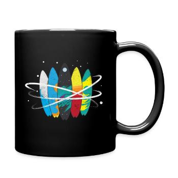 Surfbrett Weltall Wellen Umlaufbahn - Tasse einfarbig - Schwarz - Rechts