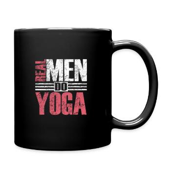 Real Men Do Yoga - Tasse einfarbig - Schwarz - Rechts