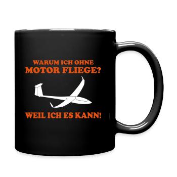 Segelflieger Spruch Geschenk gleiten - Tasse einfarbig - Schwarz - Rechts