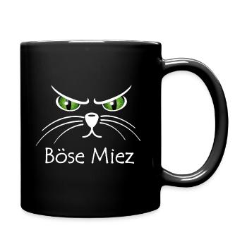 Böse Miez – Meine Katze schaut wer zu mir passt! - Tasse einfarbig - Schwarz - Rechts