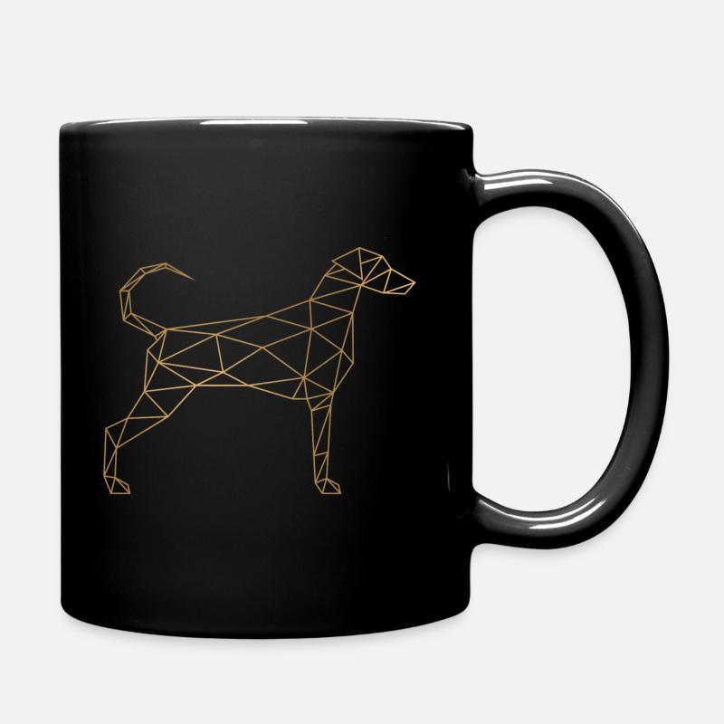 Geometric Doberman - Geometrischer Dobermann gold - Tasse einfarbig - Schwarz
