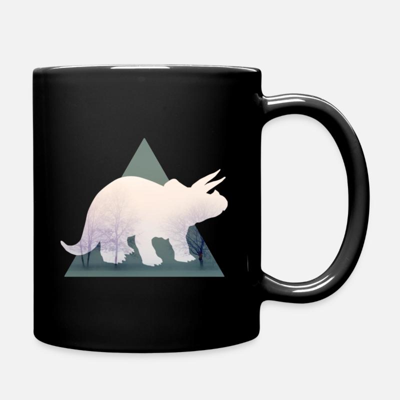 Triceratops im Wald - Tasse einfarbig - Schwarz