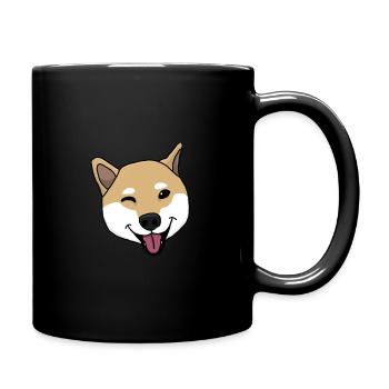 Shiba Inu, Dog, , Drawing, Comic - Full Colour Mug - black - Right