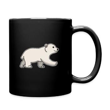 Eisbär, Baby, junges, süß, Tier, Zeichnung - Tasse einfarbig - Schwarz - Rechts