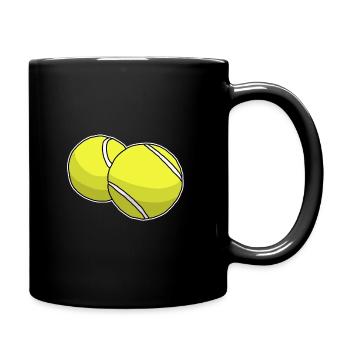 Two tennis balls, tennis, game, gift idea - Full Colour Mug - black - Right