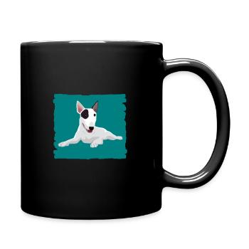 Bullterrier, Hund - Tasse einfarbig - Schwarz - Rechts