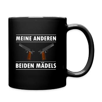 Pistole Mädels - Tasse einfarbig - Schwarz - Rechts