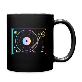 DJ Plattenspieler im coolen gradient Style - Tasse einfarbig - Schwarz - Rechts