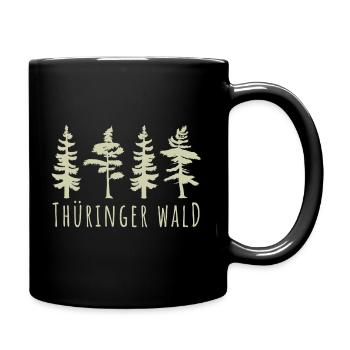 Baum Bäume Nadelbaum Thüringer Wald Geschenk - Tasse einfarbig - Schwarz - Rechts